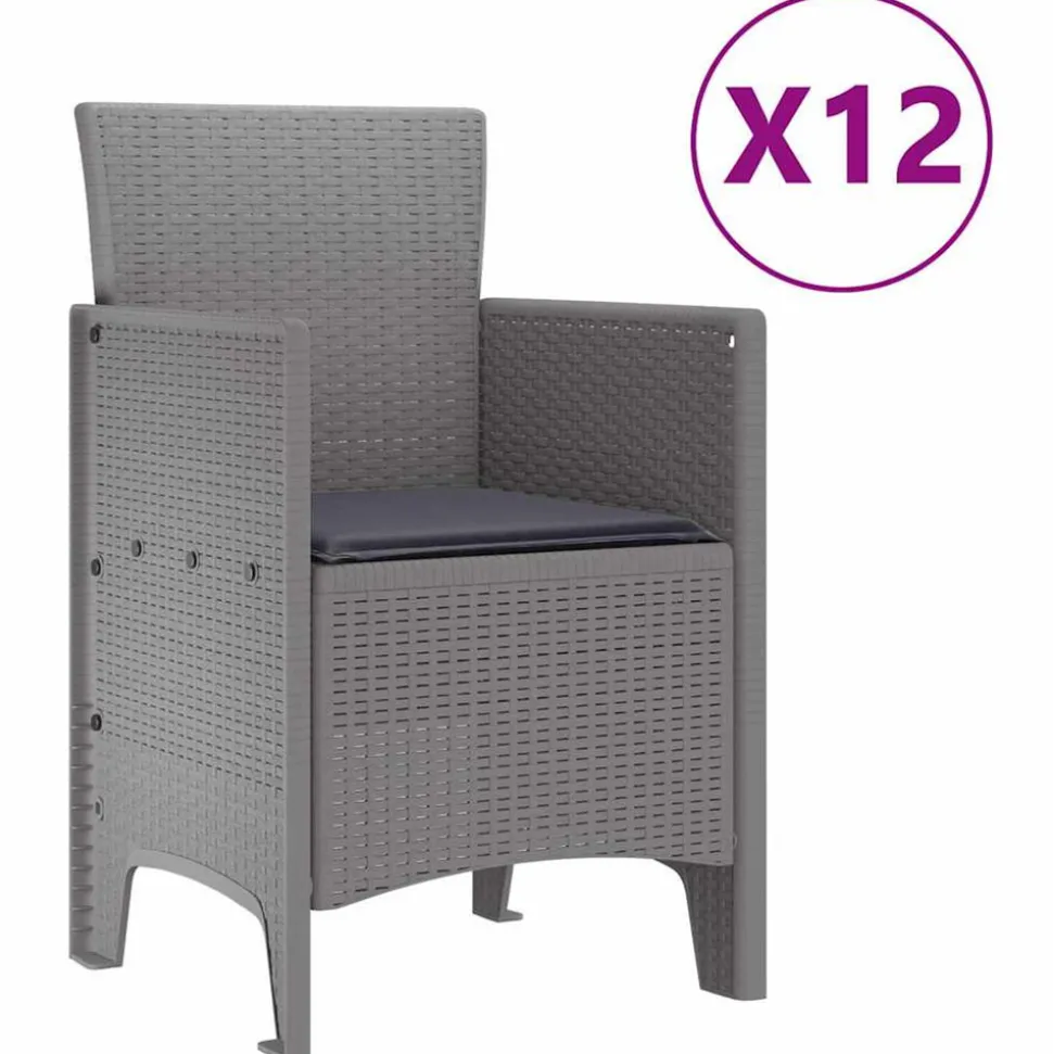 VIDAXL - Ensemble de salle à manger pour jardin gris clair, anthracite