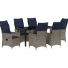 VIDAXL - Ensemble de salle à manger pour jardin 7 pcs gris polyrotin