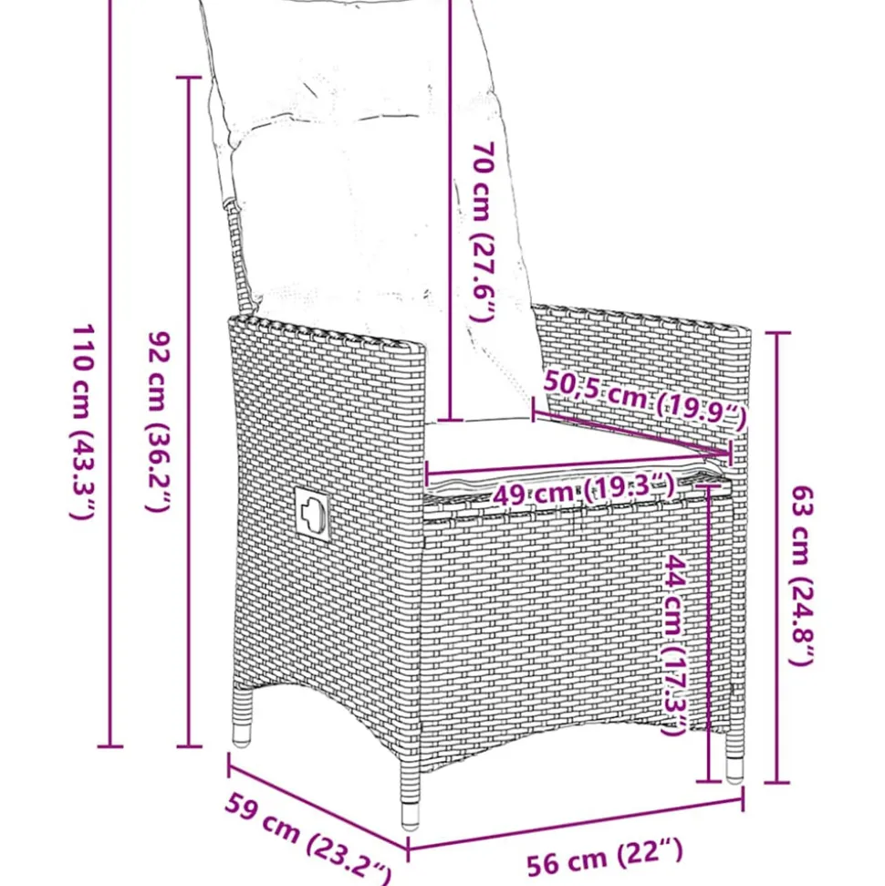 VIDAXL - Ensemble de salle à manger pour jardin 7 pcs gris polyrotin