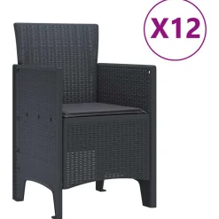 VIDAXL - Ensemble de salle à manger pour jardin 13 pcs anthracite