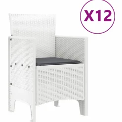 VIDAXL - Ensemble de salle à manger pour jardin 13 pcs blanc