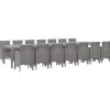 VIDAXL - Ensemble de salle à manger pour jardin 15 pcs gris clair