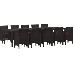 VIDAXL - Ensemble de salle à manger pour jardin avec coussin 11 pcs