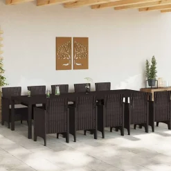 VIDAXL - Ensemble de salle à manger pour jardin 11 pcs marron et taupe