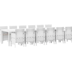 VIDAXL - Ensemble de salle à manger pour jardin 13 pcs blanc rattan polt