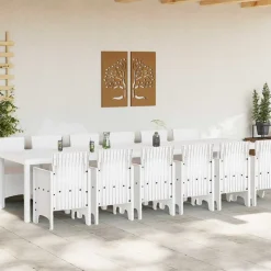VIDAXL - Ensemble de salle à manger pour jardin 13 pcs blanc rattan polt