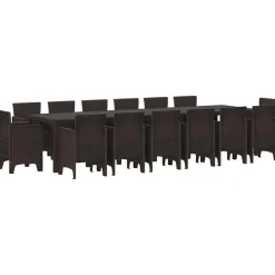 VIDAXL - Ensemble de salle à manger pour jardin 15 pcs marron