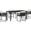 VIDAXL - Ensemble de salle à manger pour jardin 5 pcs noir polyrotin