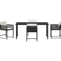 VIDAXL - Ensemble de salle à manger pour jardin 5 pcs noir polyrotin