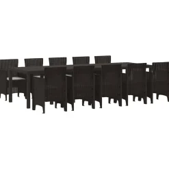 VIDAXL - Ensemble de salle à manger pour jardin avec coussin 11 pcs