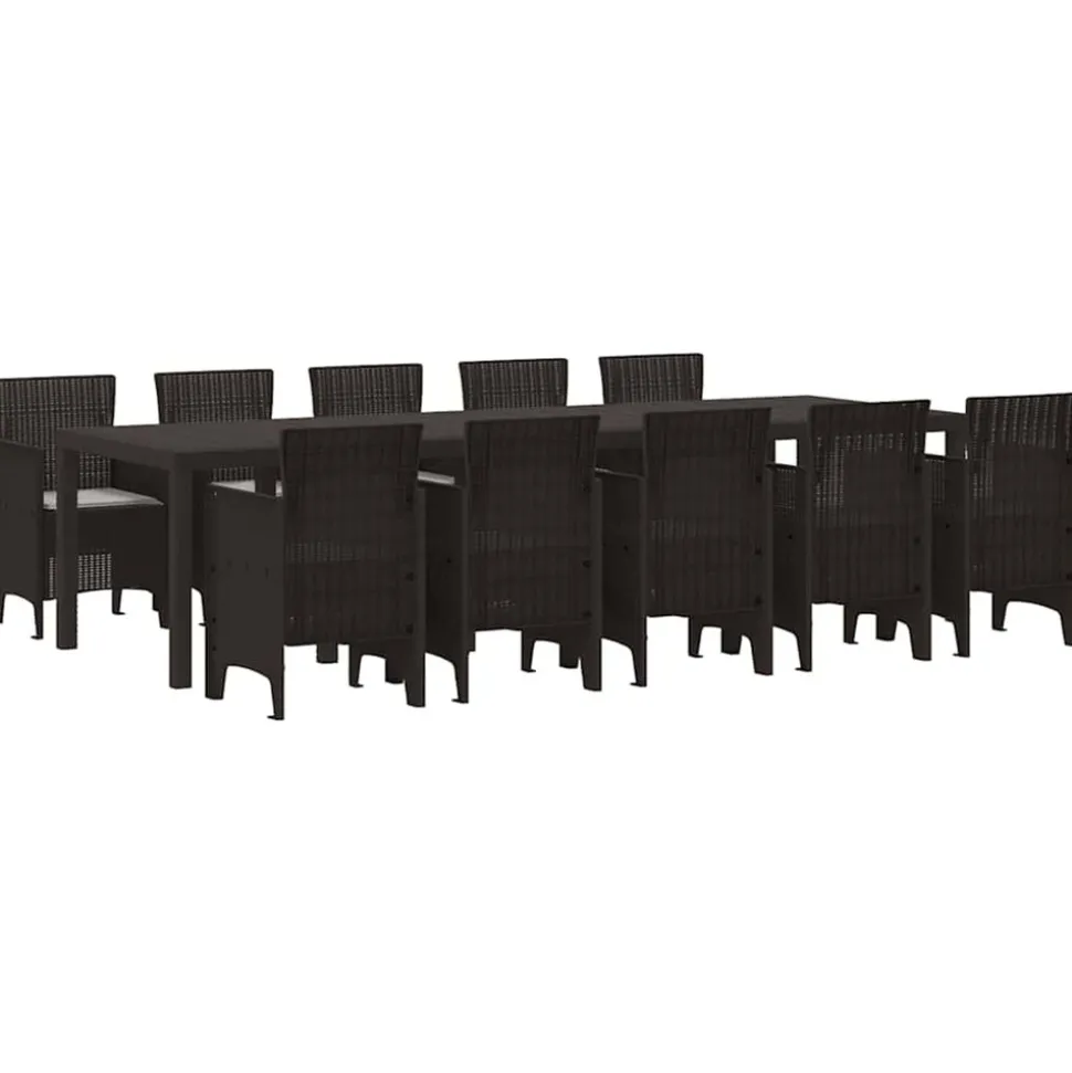 VIDAXL - Ensemble de salle à manger pour jardin avec coussin 11 pcs