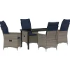 VIDAXL - Ensemble de salle à manger pour jardin 5 pcs gris polyrotin