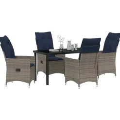 VIDAXL - Ensemble de salle à manger pour jardin 5 pcs gris polyrotin