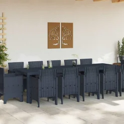 VIDAXL - Ensemble de salle à manger de jardin avec coussins 13 pcs