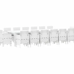VIDAXL - Ensemble de salle à manger pour jardin 15 pcs blanc rattan polt