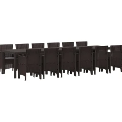 VIDAXL - Ensemble de salle à manger pour jardin 13 pcs marron