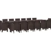 VIDAXL - Ensemble de salle à manger pour jardin 15 pcs marron