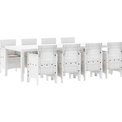 VIDAXL - Ensemble de salle à manger pour jardin 9 pcs gris clair