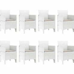 VIDAXL - Ensemble de salle à manger pour jardin 9 pcs gris clair