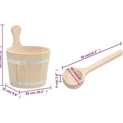 VIDAXL - Ensemble de seau et louche pour sauna bois massif de pin