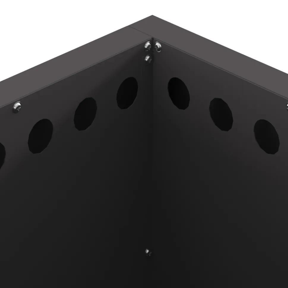 VIDAXL - Foyer sans fumée carré noir 48x48x50 cm acier