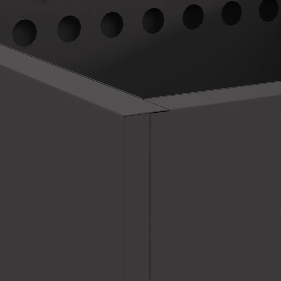 VIDAXL - Foyer sans fumée carré noir 48x48x50 cm acier