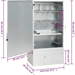 VIDAXL - Fumoir à four à barbecue avec copeaux de bois 44,5x29x83 cm