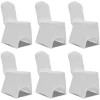 VIDAXL - Housse blanche extensible pour chaise 6 pièces