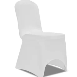 VIDAXL - Housse blanche extensible pour chaise 6 pièces