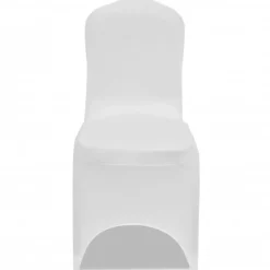 VIDAXL - Housse blanche extensible pour chaise 6 pièces