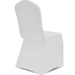 VIDAXL - Housse blanche extensible pour chaise 6 pièces