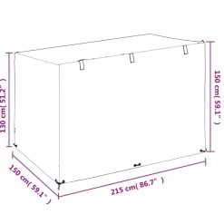 VIDAXL - Housse de balancelle 12 œillets 215x150x130/150 cm pe