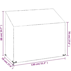 VIDAXL - Housse de banc de jardin 8 œillets 130x70x70/88 cm polyéthylène