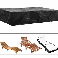 VIDAXL - Housse de chaise de jardin 8 œillets 218 x 77 x 55 cm