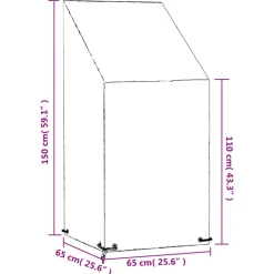 VIDAXL - Housse de chaise de jardin 8 œillets 65x65x110/150 cm pe