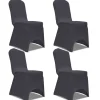 VIDAXL - Housse de chaise extensible 4 pcs anthracite