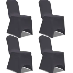 VIDAXL - Housse de chaise extensible 4 pcs anthracite