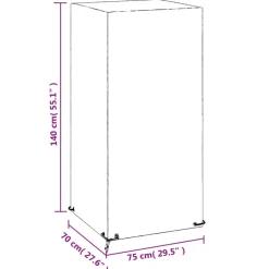 VIDAXL - Housse de chaise de jardin 8 œillets 75x70x140 cm pe