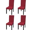 VIDAXL - Housse de chaise droite extensible 4 pcs bordeaux