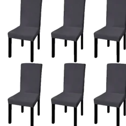 VIDAXL - Housse de chaise droite extensible 6 pcs anthracite