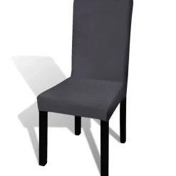 VIDAXL - Housse de chaise droite extensible 6 pcs anthracite