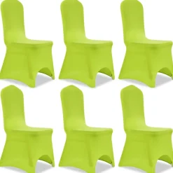 VIDAXL - Housse de chaise extensible 6 pcs vert