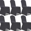 VIDAXL - Housse de chaise extensible 6 pcs anthracite
