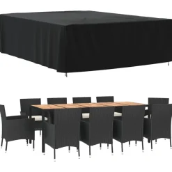 VIDAXL - Housse de salon de jardin noir 350x260x90 cm oxford 420d