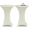 VIDAXL - Housse de table ø 60 cm crème extensible 2 pcs