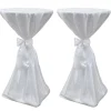 VIDAXL - Housse de table blanche avec ruban 70 cm 2 pièces