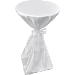VIDAXL - Housse de table blanche avec ruban 70 cm 2 pièces