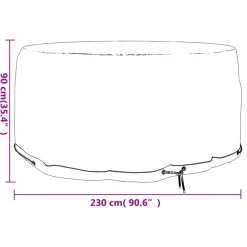 VIDAXL - Housse pour meubles de jardin 10 œillets ø230x90 cm rond