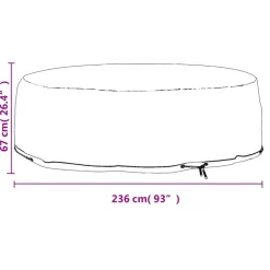 VIDAXL - Housse pour salon îlot 10 œillets ø236x67 cm rond