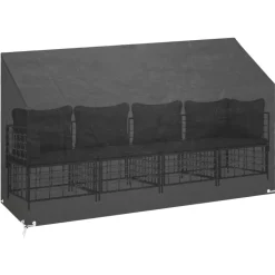 VIDAXL - Housses de banc de jardin 2 pcs 12 œillets 210x70x70/88 cm pe